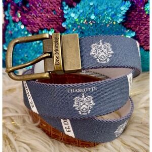 Doc Murphy Canvas Golf Belt Blue Denim Croc Charlotte Country Club New 30-36